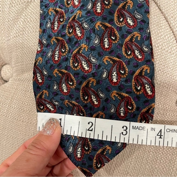 CHRISTIAN DIOR MONSIEUR Abstract On Multicolor Polyester Necktie Tie - Picture 2 of 4